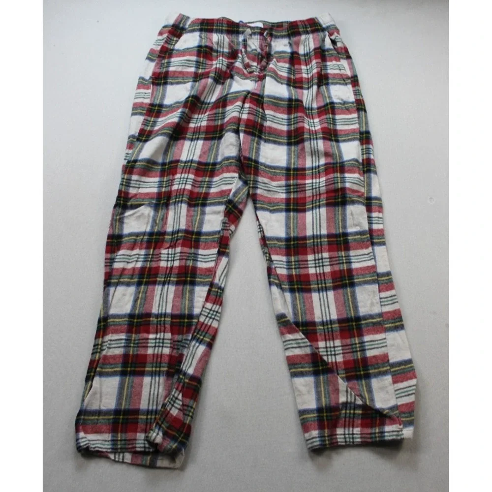 Old Navy Men Pajama Red Plaid Casual Loose Sleepwear Size Large